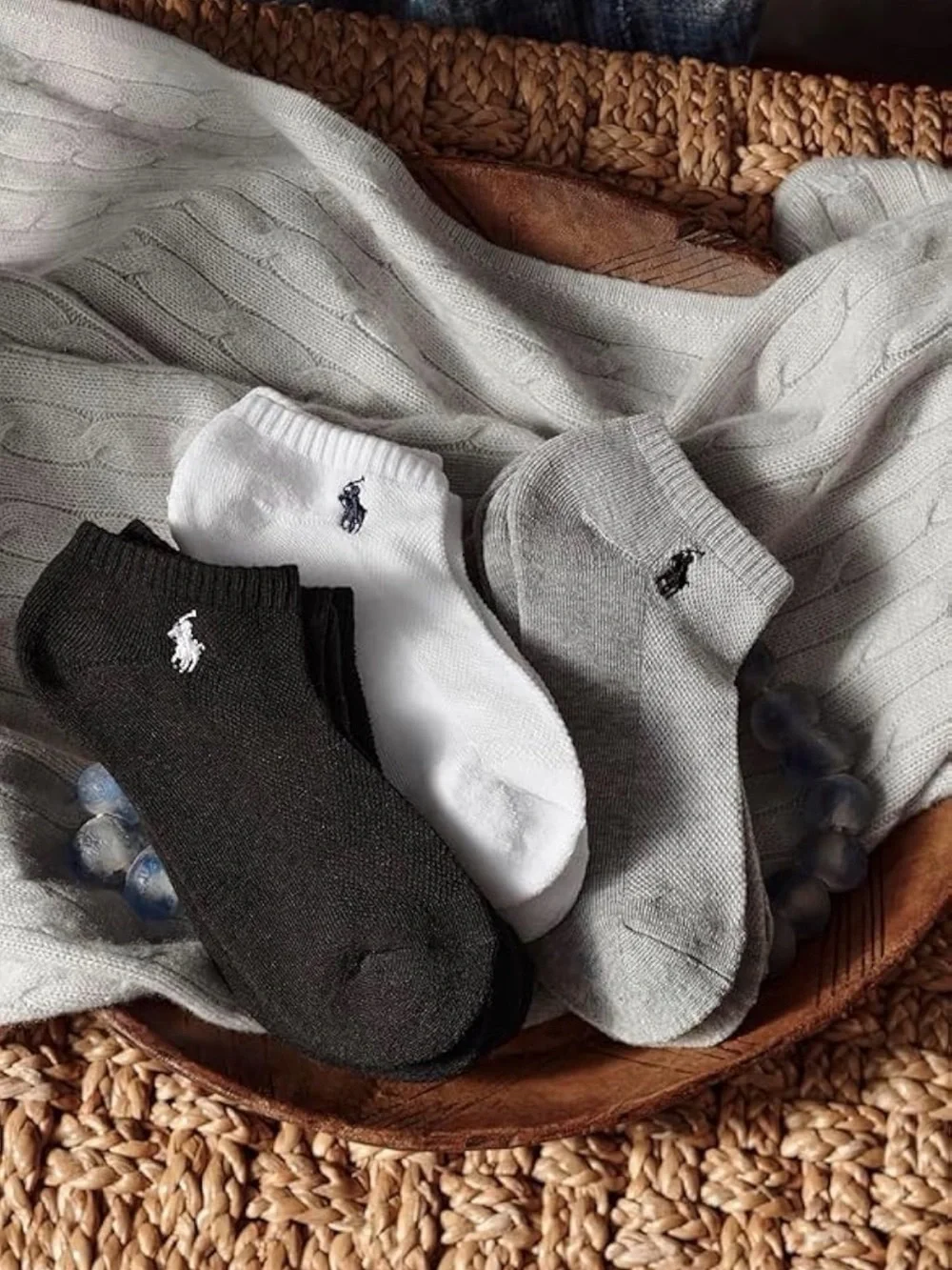 Polo by Ralph Lauren Men’s Black No-Show Performance ankle Socks (6-Pack).New